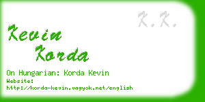 kevin korda business card